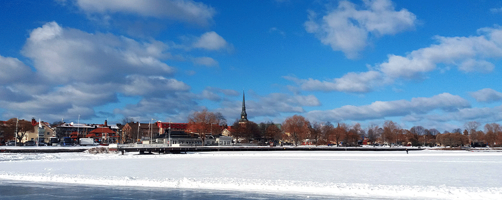 Vinter utsikt från Mora folkhögskola