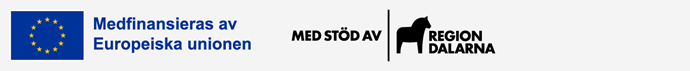 Logotyper som visar på stöd från Europeiska unionen och Region Dalarna