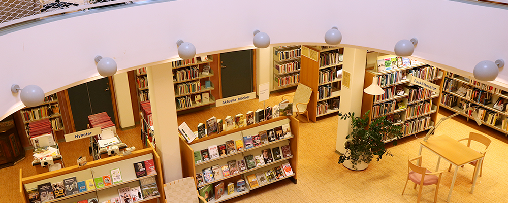 Miljö från sjukhusbiblioteket i Falun