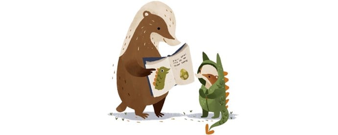 Illustration med drake.