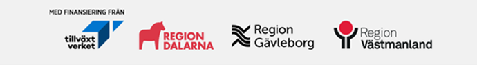  Logotyper som visar på stöd från Europeiska unionen och Region Dalarna