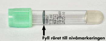 Rör med Li-heparin med gel, mintgrön propp