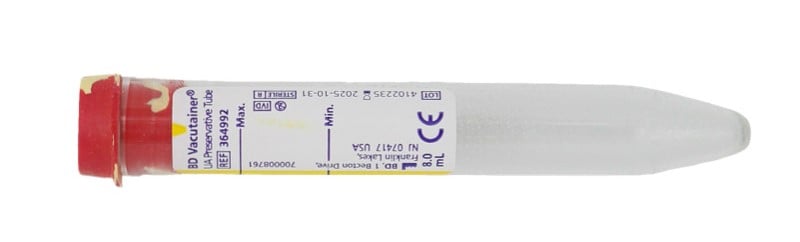 Vakuumrör med stabilisator röd/gul propp, 8 ml